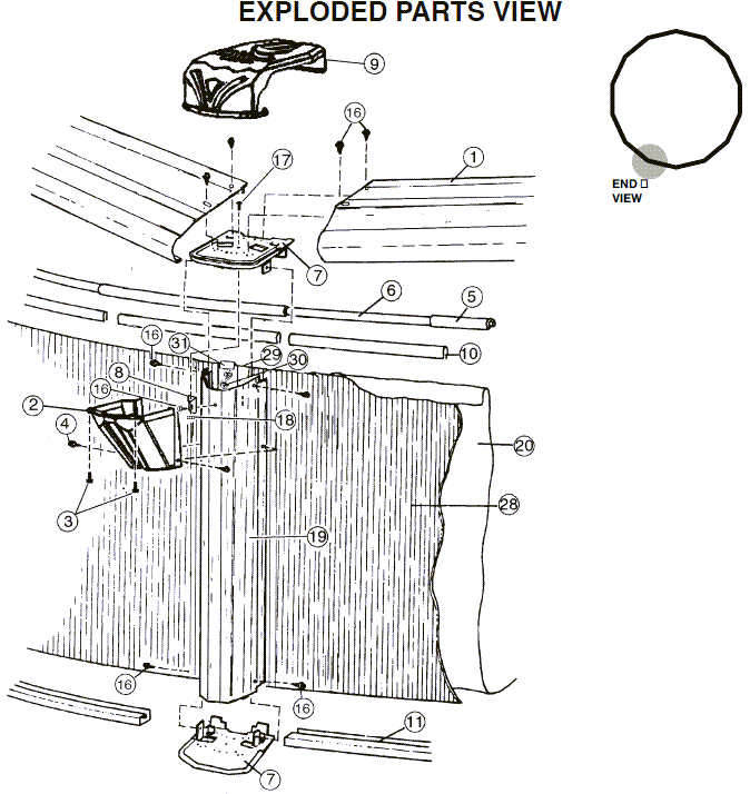 16' x 28' Oval 52" Embassy Sterling Parts Reorder